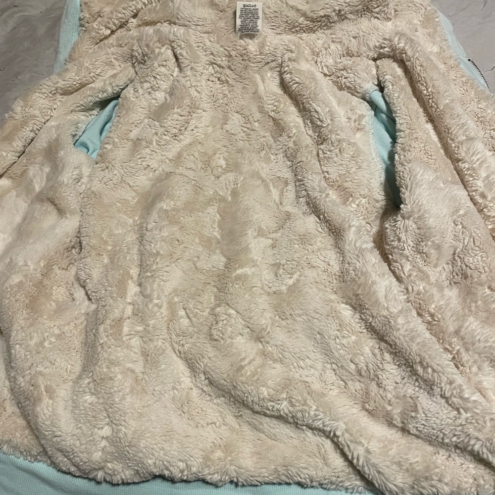 PINK Victoria's Secret 2013 velour Light Blue Hoodie Jacket Y2K Mint condition - Picture 2 of 4